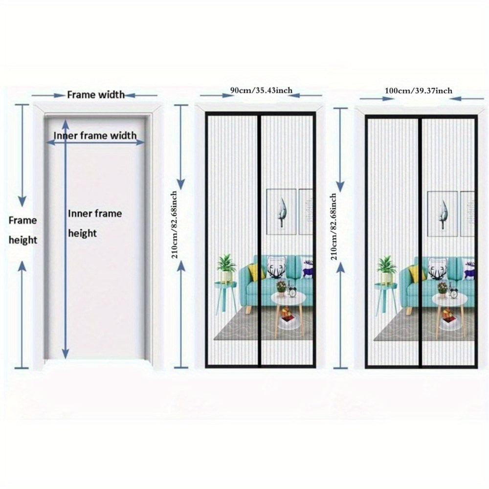 Eigentijdse magnetische hordeur met verticaal streepontwerp