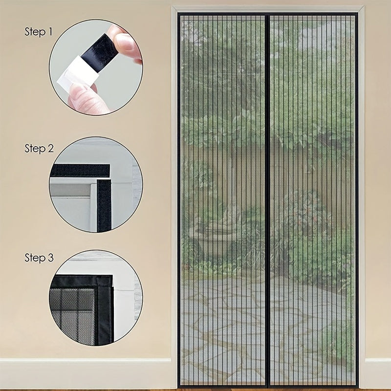 Eigentijdse magnetische hordeur met verticaal streepontwerp