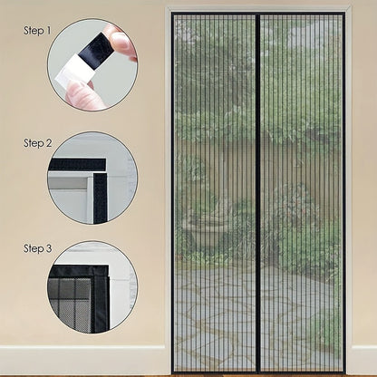 Eigentijdse magnetische hordeur met verticaal streepontwerp